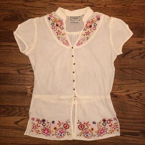 Vintage Embroidered Tantrums Blouse